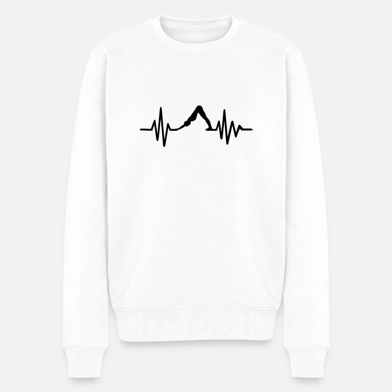 Pilates - Männer Premium Bio Pullover - Weiß
