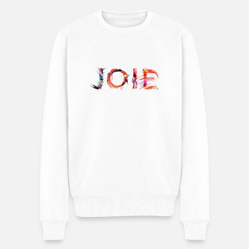 Freude - Männer Premium Bio Pullover - Weiß