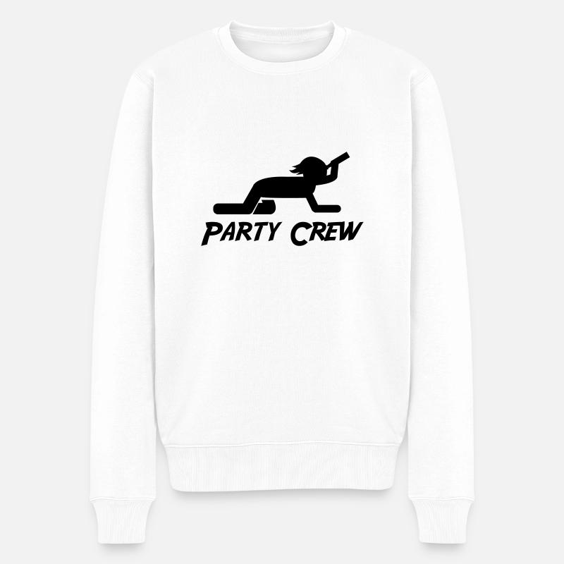 Party Crew - Männer Premium Bio Pullover - Weiß