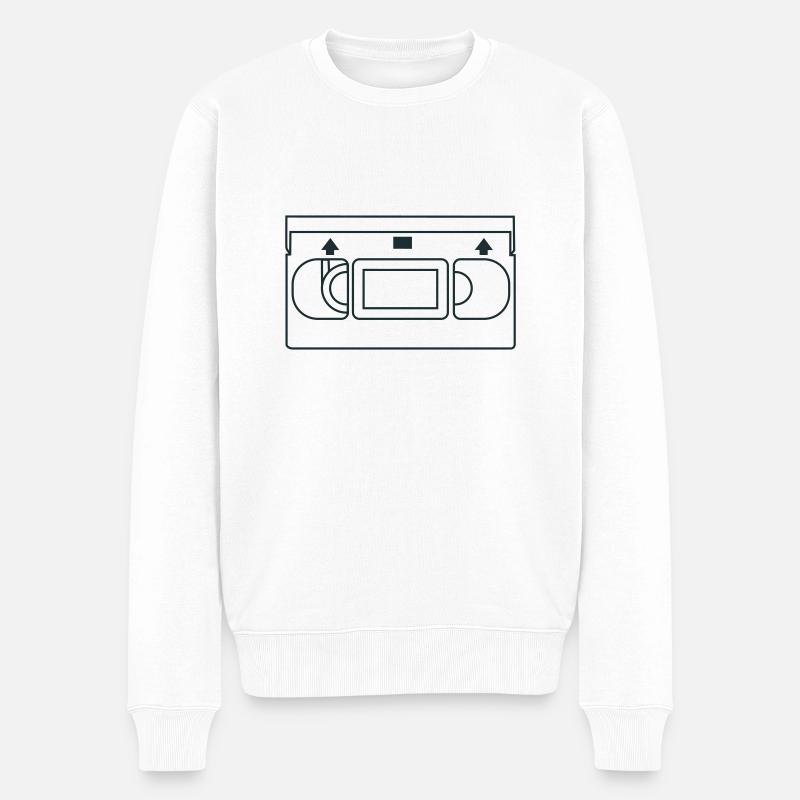 VHS-Band - Männer Premium Bio Pullover - Weiß