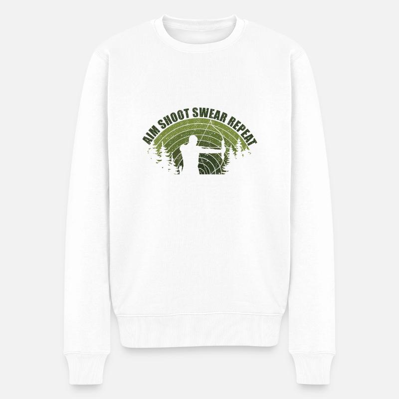 Spaß Bogenschießen Bogenschießen Bogenschießen Jagdpfeil - Männer Premium Bio Pullover - Weiß