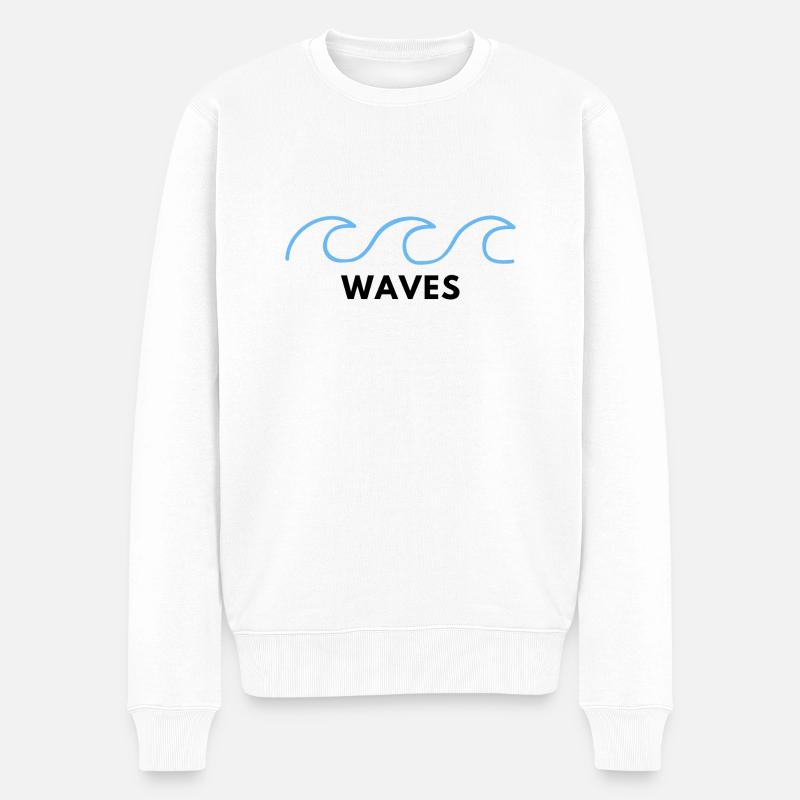 VAGUES - Pull Premium bio Homme - blanc
