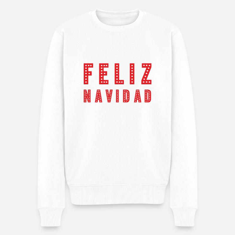 Feliz Navidad - Männer Premium Bio Pullover - Weiß
