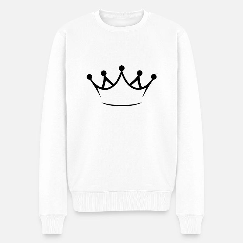 Krone - schwarz - Männer Premium Bio Pullover - Weiß