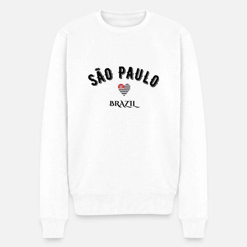 São Paulo Brasilien - Männer Premium Bio Pullover - Weiß