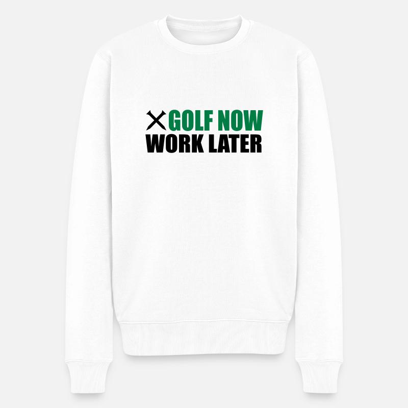 Golf - Männer Premium Bio Pullover - Weiß
