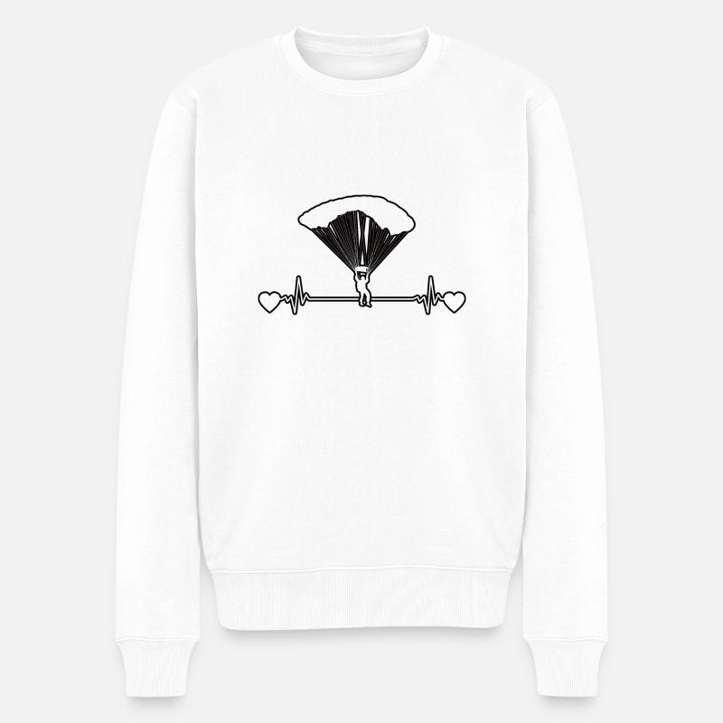 Paragleiter Paragliding Gleitschirmfliegen - Männer Premium Bio Pullover - Weiß