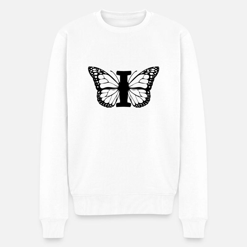 lettre i papillon - Pull Premium bio Homme - blanc