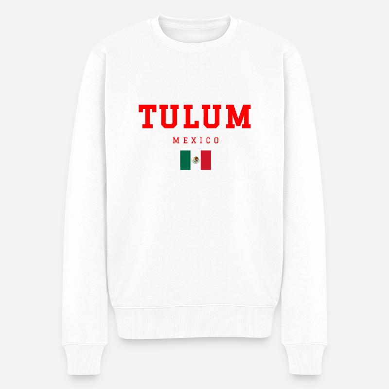 Tulum Mexiko - Männer Premium Bio Pullover - Weiß