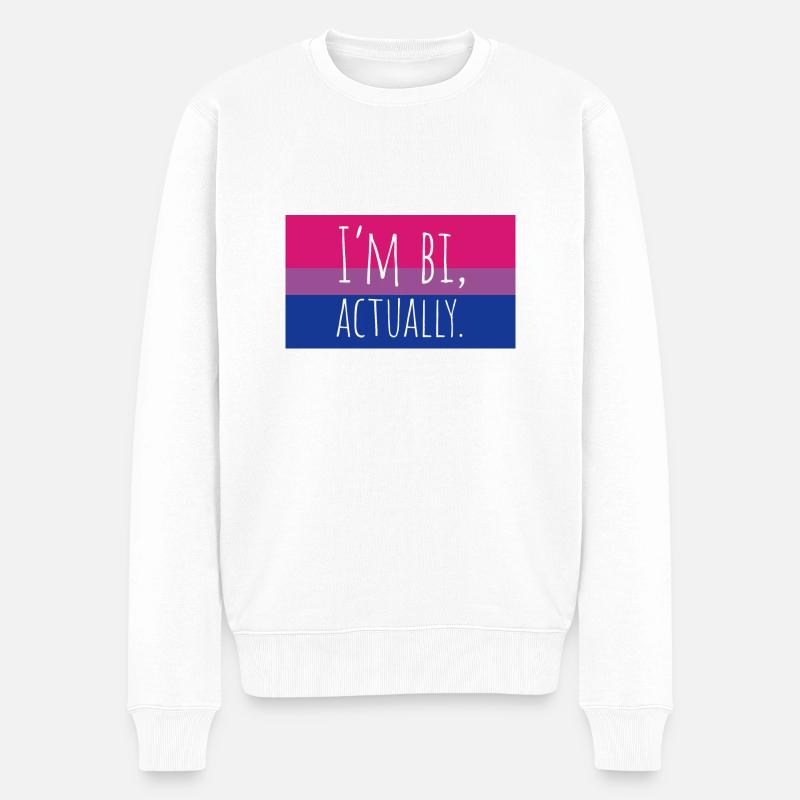 Ich bin eigentlich bi - Männer Premium Bio Pullover - Weiß