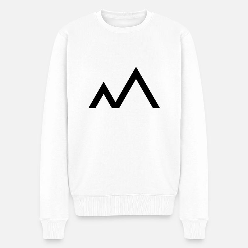 Berg und Tal - Männer Premium Bio Pullover - Weiß