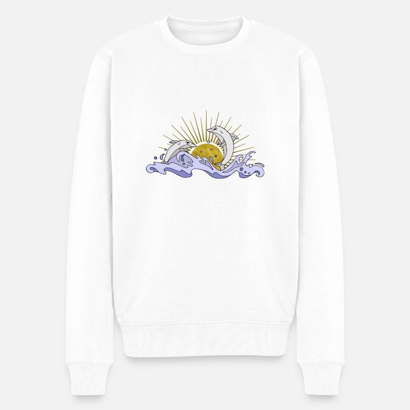 Delphine - Männer Premium Bio Pullover - Weiß