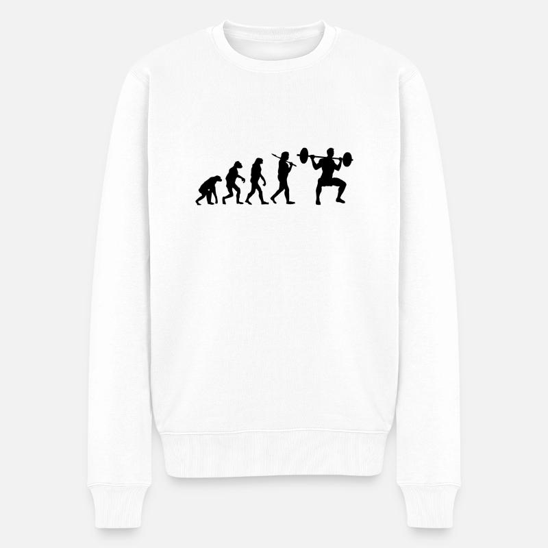 Fan de Musculation haltérophilie Athlètes - Pull Premium bio Homme - blanc
