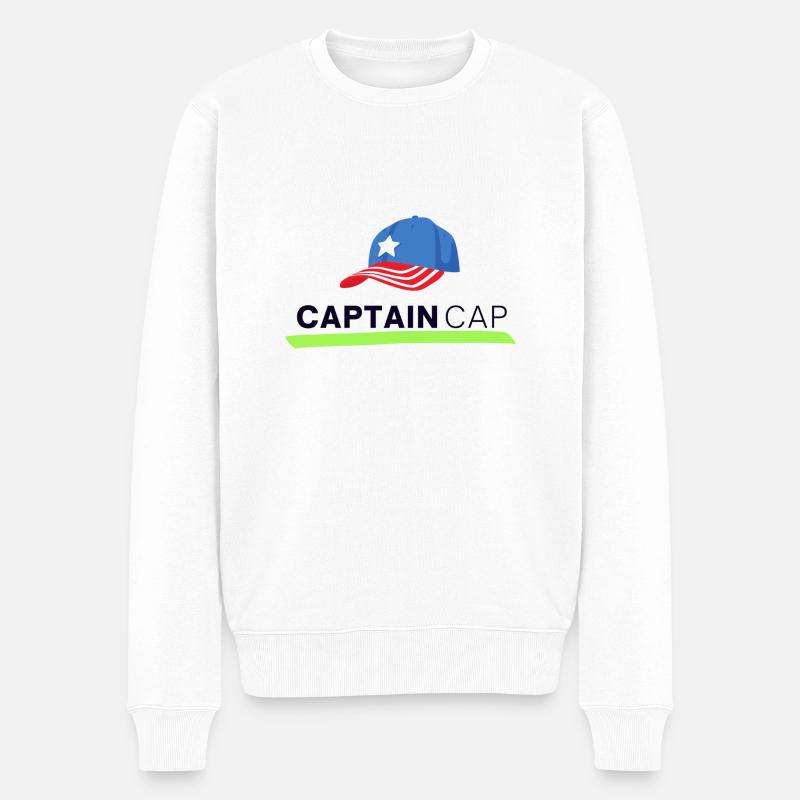 CaptainCap - Männer Premium Bio Pullover - Weiß