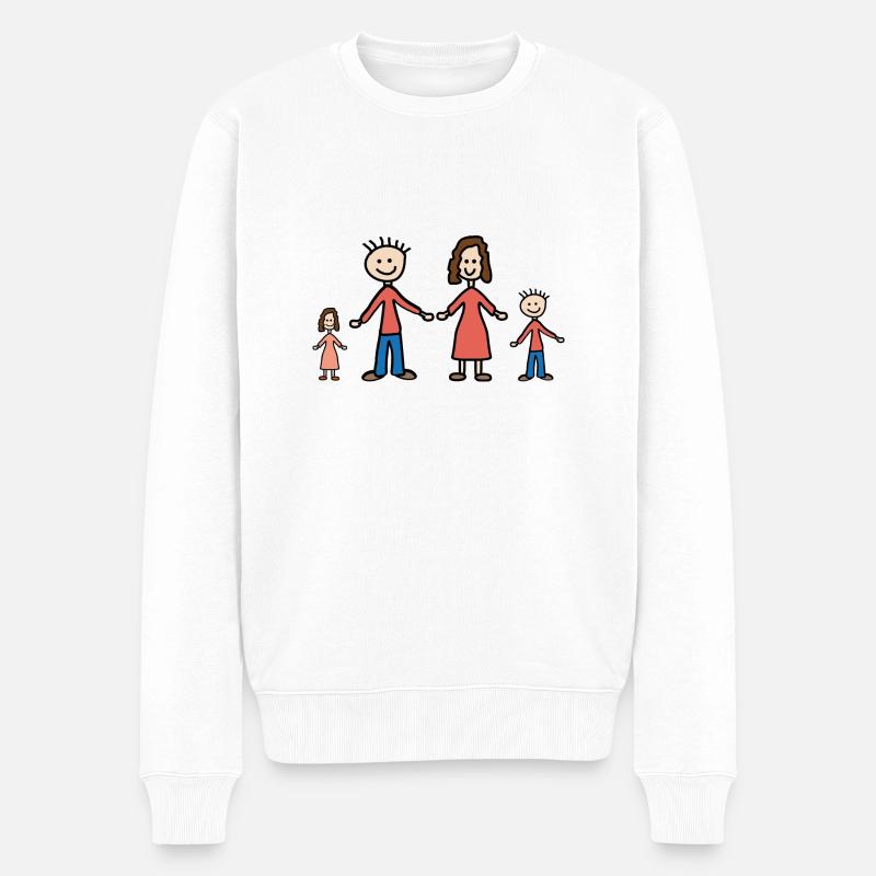 Familie - Männer Premium Bio Pullover - Weiß