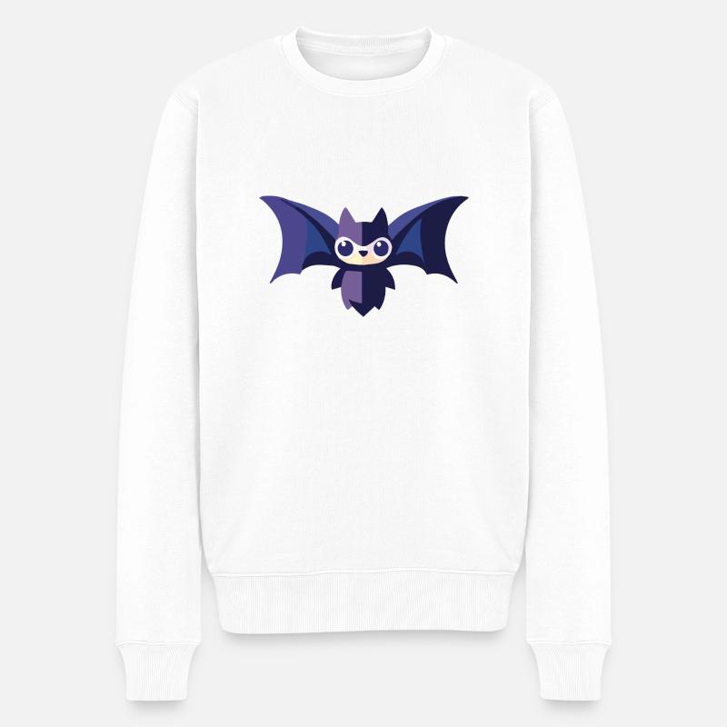 Chauve-souris avec un visage - Pull Premium bio Homme - blanc