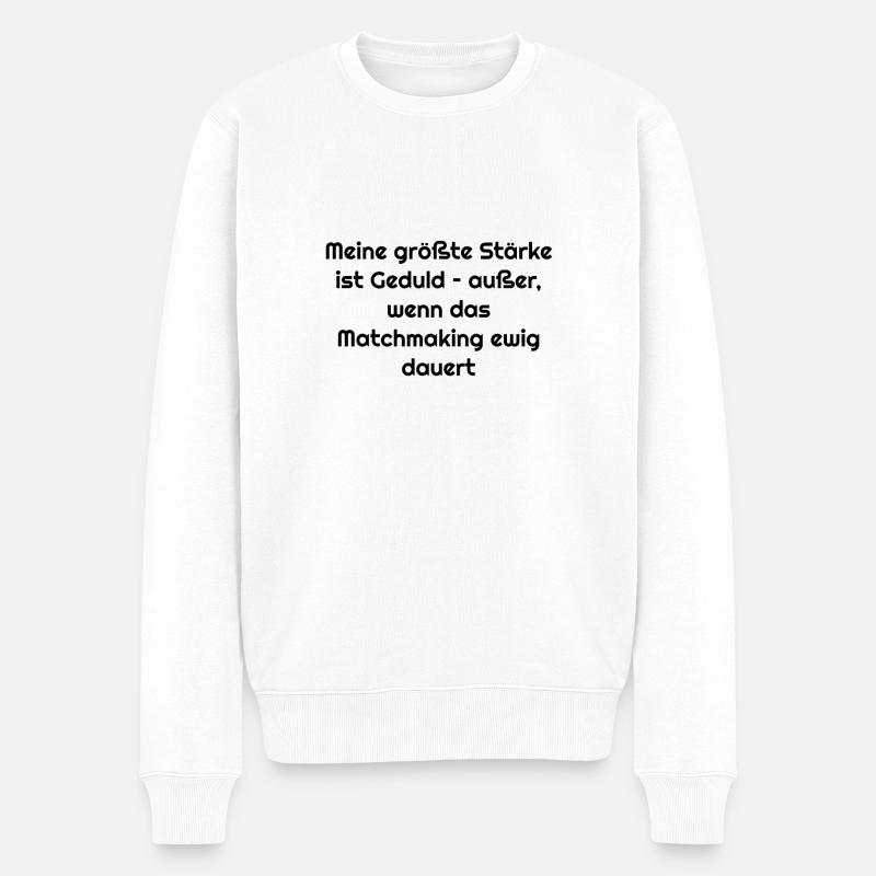 Typisch-Gamer - Männer Premium Bio Pullover - Weiß