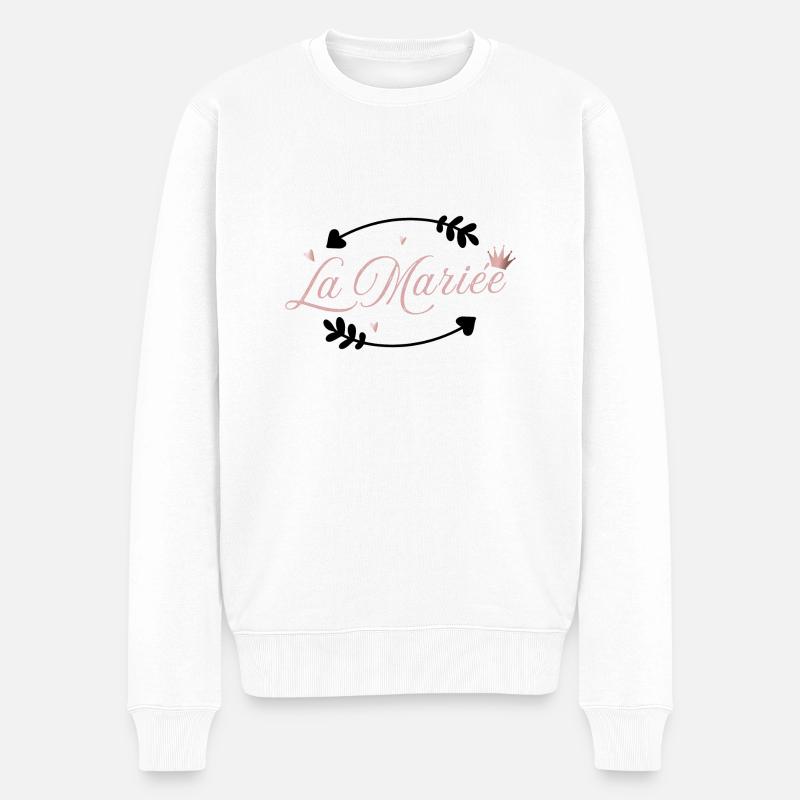 la mariée rose flèche - Pull Premium bio Homme - blanc