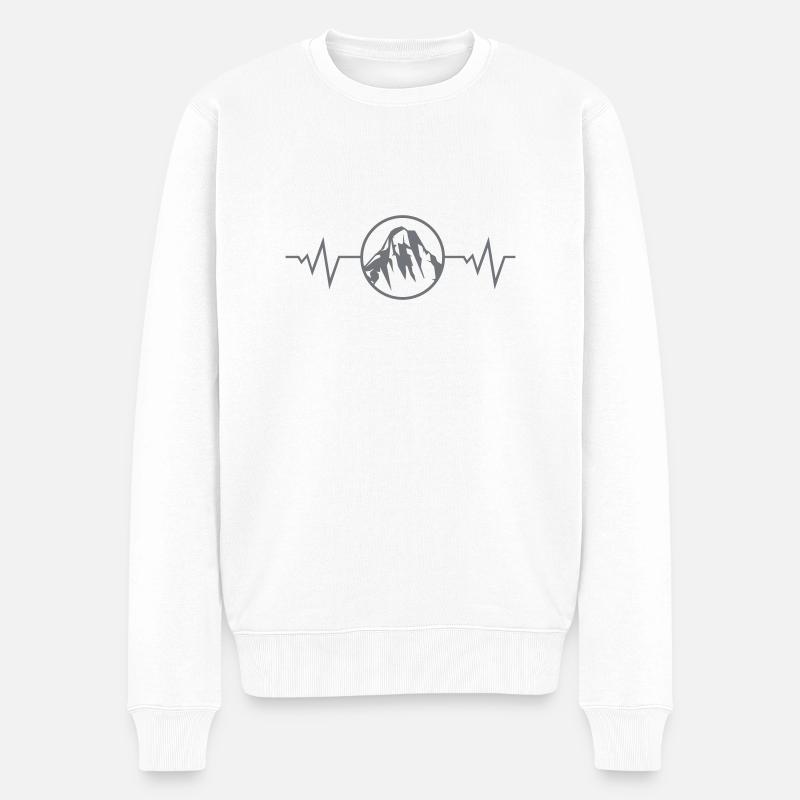 berge puls - Männer Premium Bio Pullover - Weiß