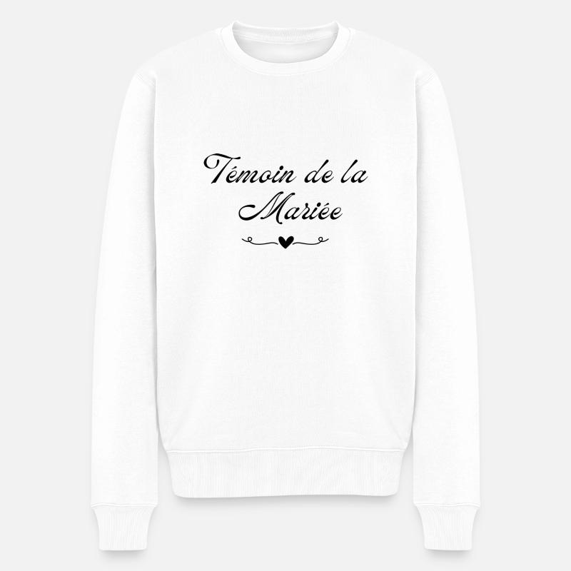 Témoin de La mariée cœur - Pull Premium bio Homme - blanc