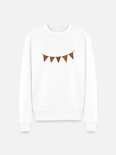 Pennant chain three-colour - Men's Premium Organic Jumper - white