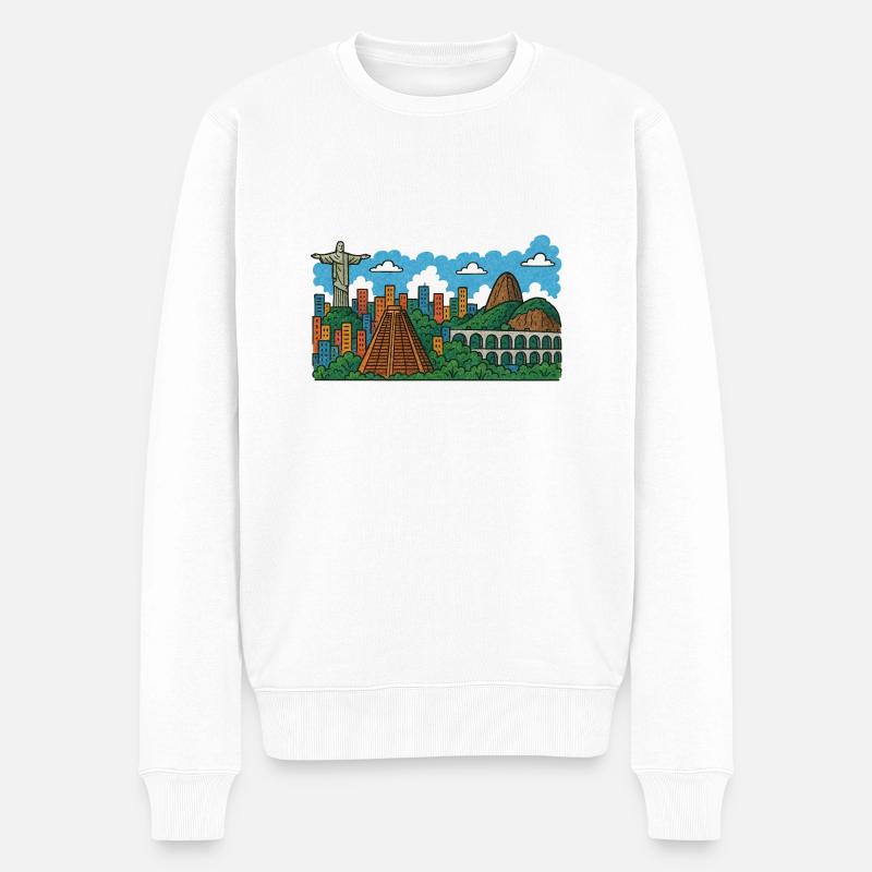 Ville de Rio de Janeiro - Pull Premium bio Homme - blanc