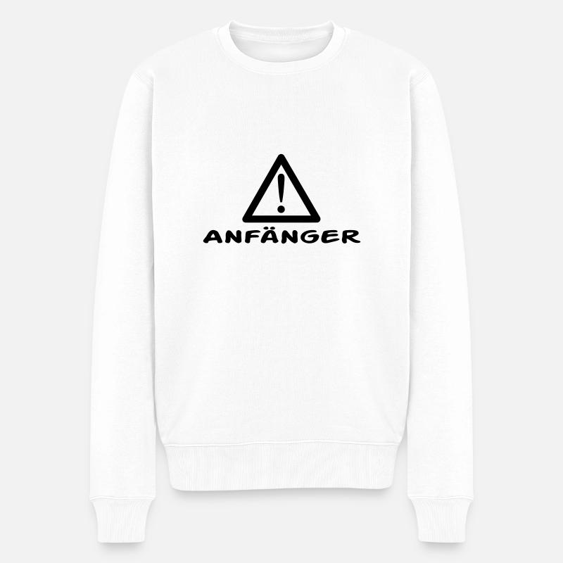 Achtung Anfänger - Männer Premium Bio Pullover - Weiß