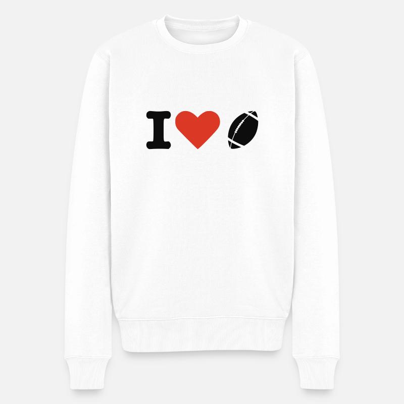 Football - Männer Premium Bio Pullover - Weiß