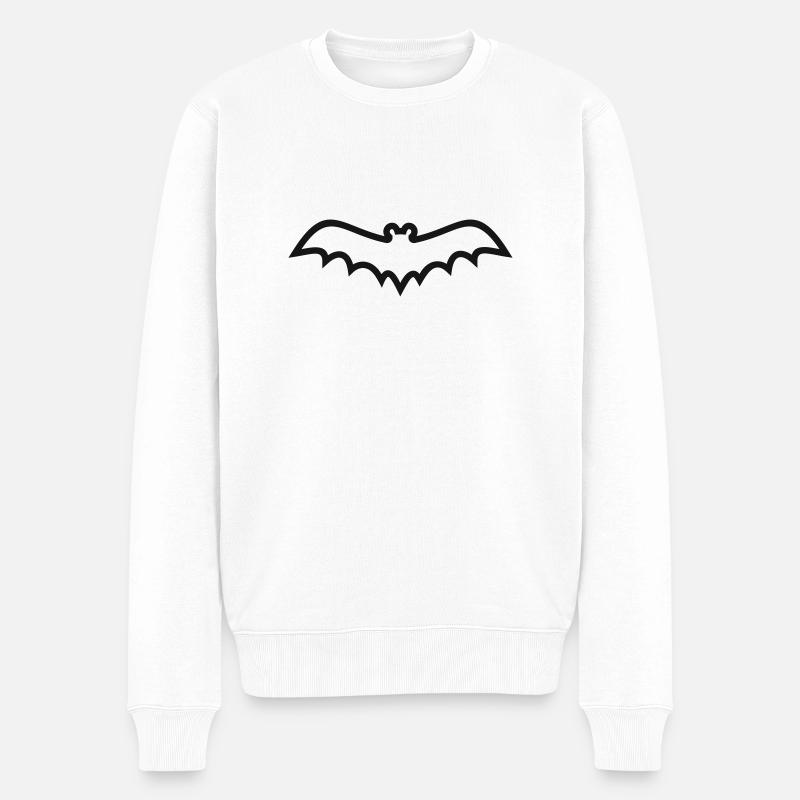 Fledermaus - Männer Premium Bio Pullover - Weiß