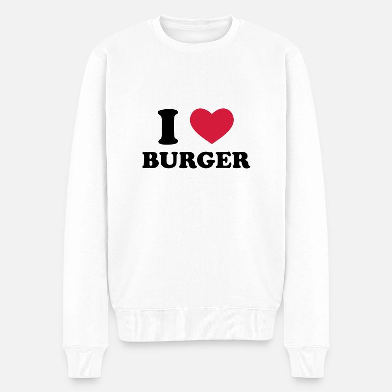 I Love Burger - Pull Premium bio Homme - blanc