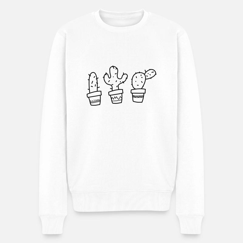 Kakteen_NC - Männer Premium Bio Pullover - Weiß