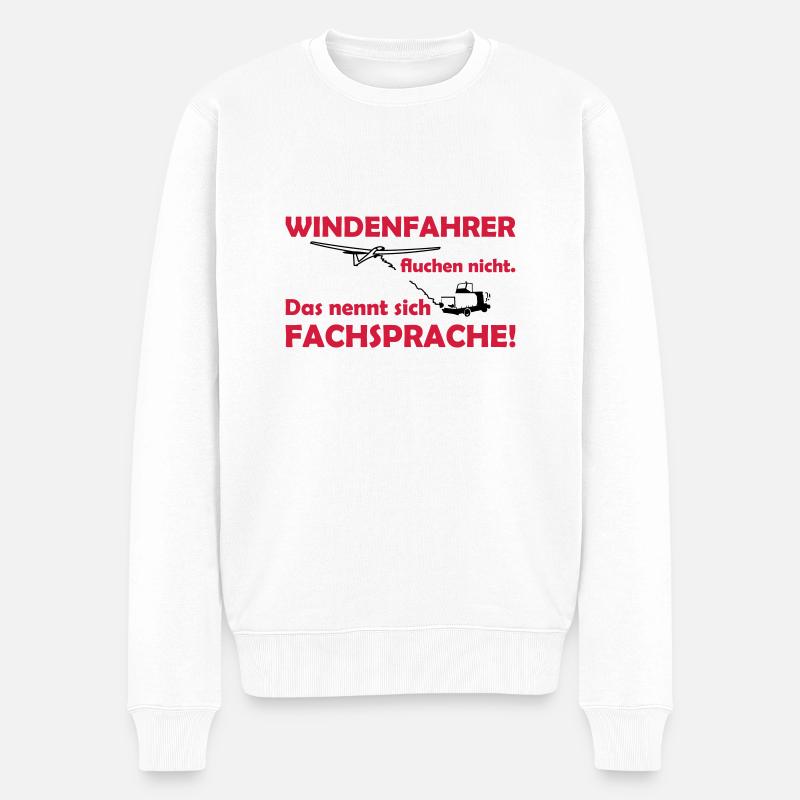 windenfahrer fluchen nicht segelflieger - Männer Premium Bio Pullover - Weiß