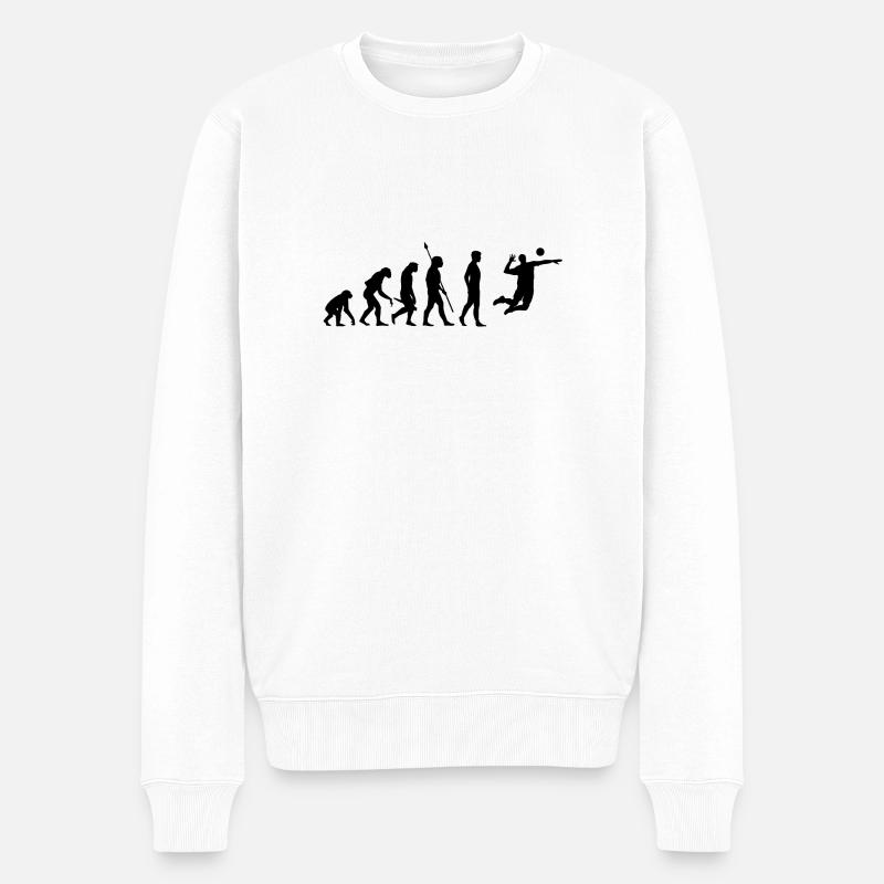 Volleyball Beachvolleyball Evolution - Männer Premium Bio Pullover - Weiß