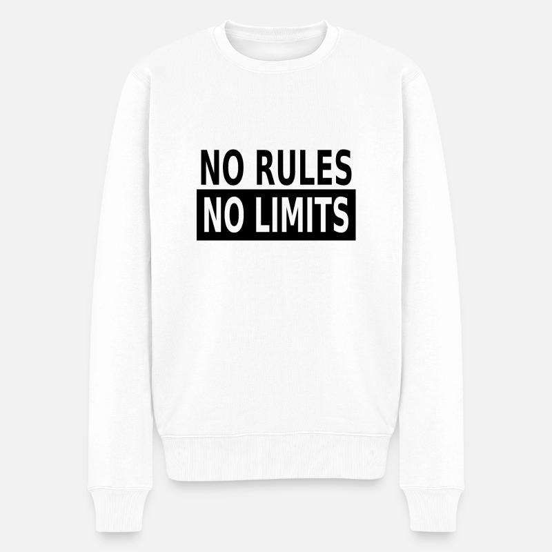 No Rules No Limits - Pull Premium bio Homme - blanc