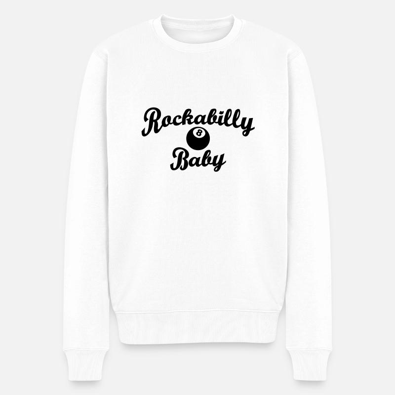 Rockabilly Baby - Männer Premium Bio Pullover - Weiß
