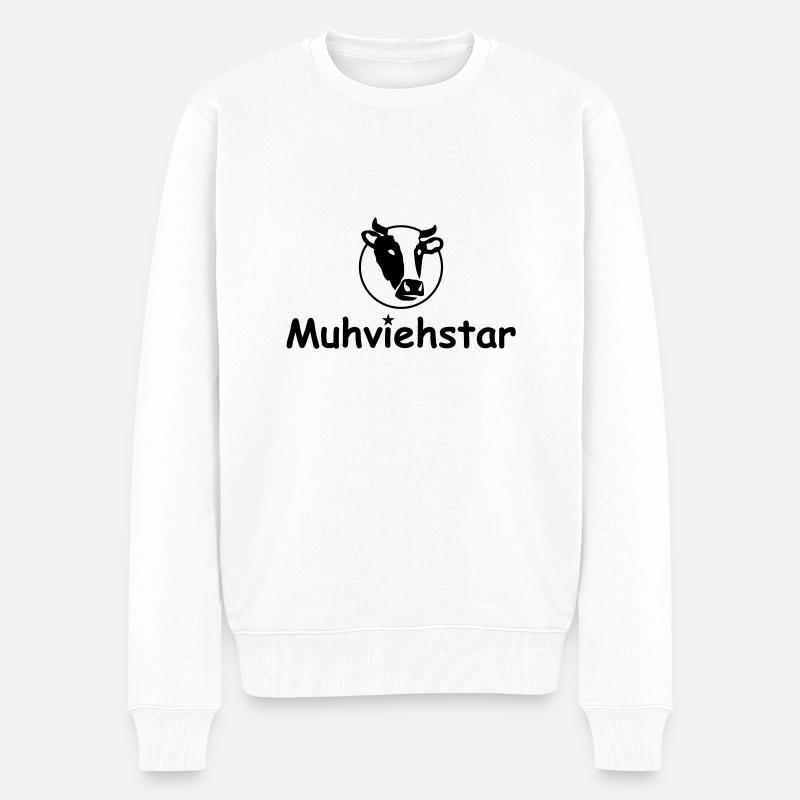 muhviehstar - Männer Premium Bio Pullover - Weiß