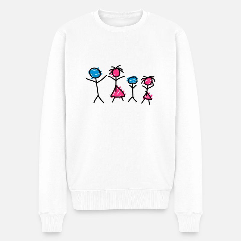 Family - Männer Premium Bio Pullover - Weiß