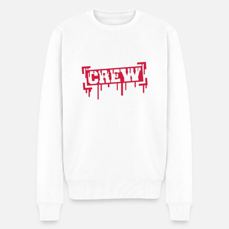 Crew Stamp - Pull Premium bio Homme - blanc