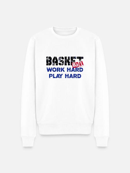 Basketball-006 - Männer Premium Bio Pullover - Weiß