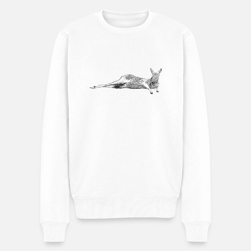 Känguru - Männer Premium Bio Pullover - Weiß