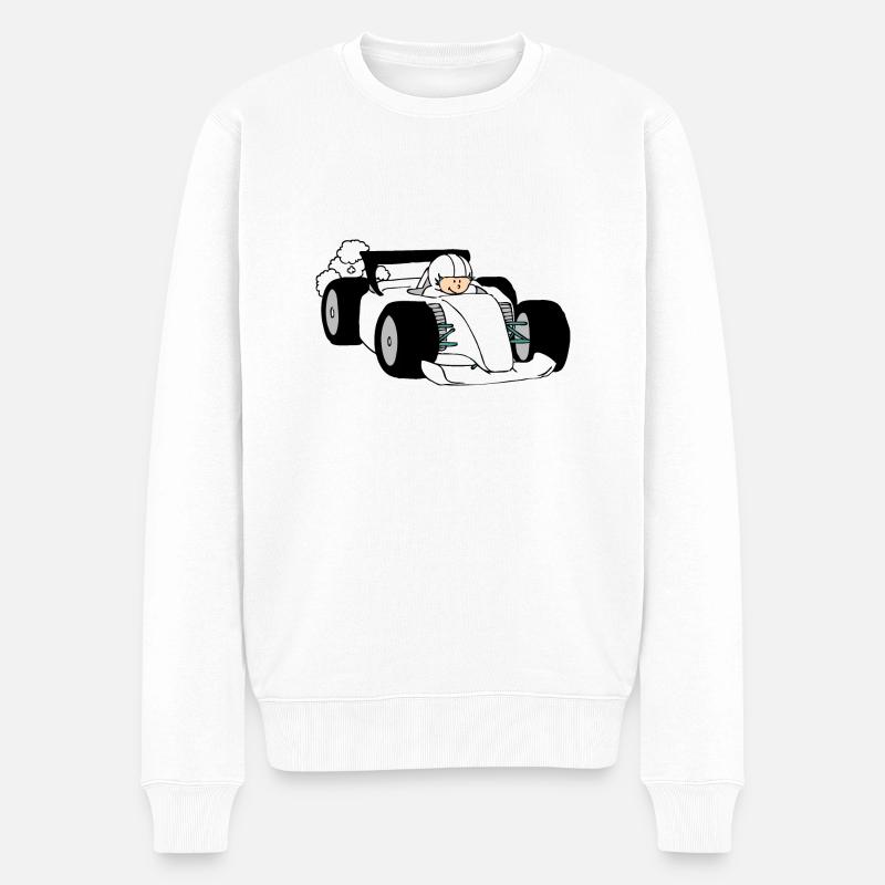 Formula Race car - Männer Premium Bio Pullover - Weiß