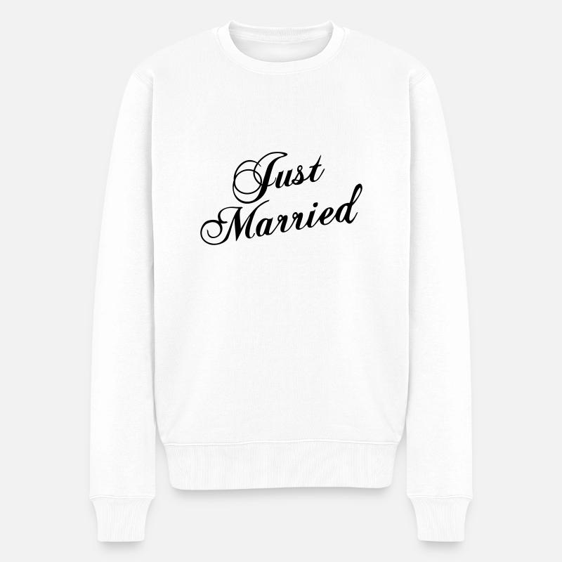 Just Married_V8 - Pull Premium bio Homme - blanc
