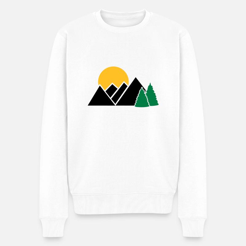 Berg - Männer Premium Bio Pullover - Weiß