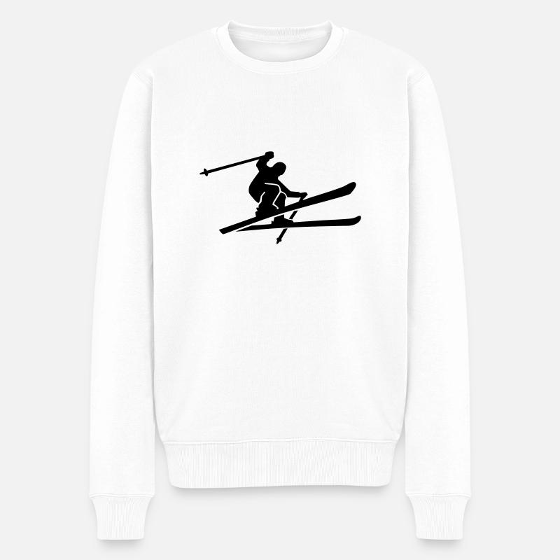 Ski - Männer Premium Bio Pullover - Weiß
