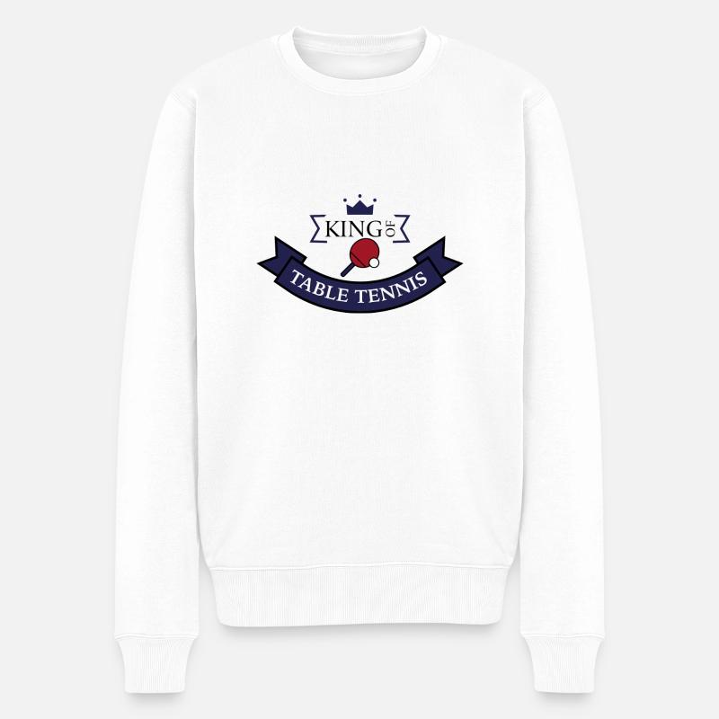 Cadeau drôle pour les joueurs de tennis de table - Pull Premium bio Homme - blanc
