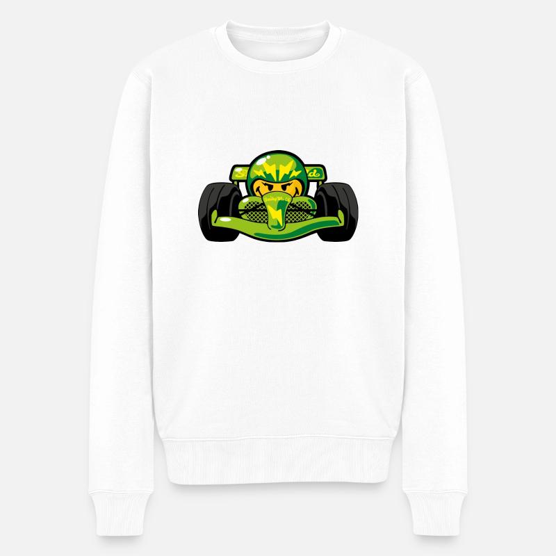 Smiley Car - Männer Premium Bio Pullover - Weiß