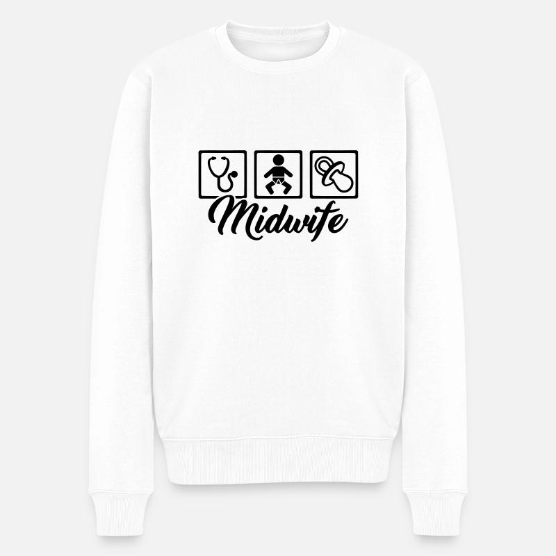 Sage-femme - Pull Premium bio Homme - blanc