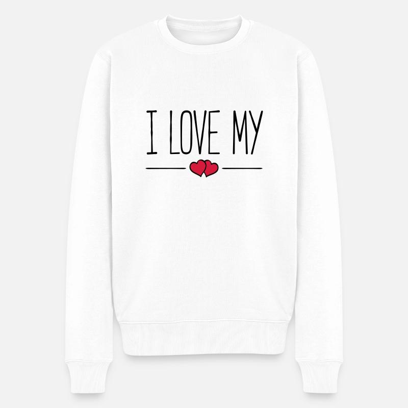 i love my - Männer Premium Bio Pullover - Weiß