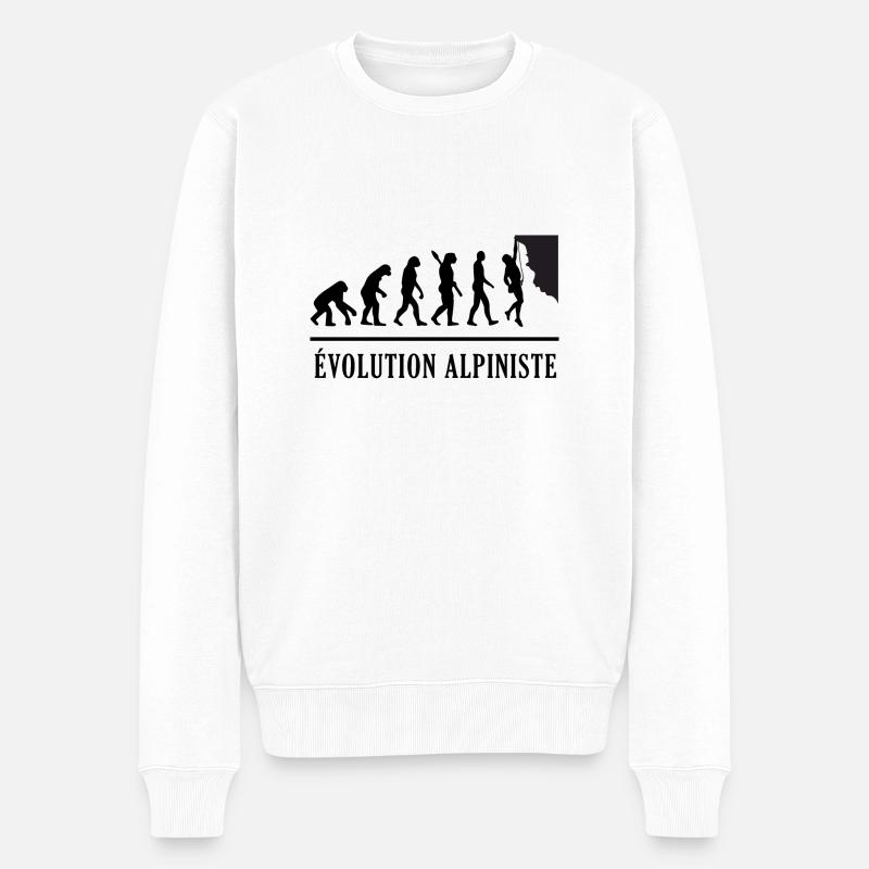 Évolution Alpinisme - Evolution Alpiniste - Pull Premium bio Homme - blanc