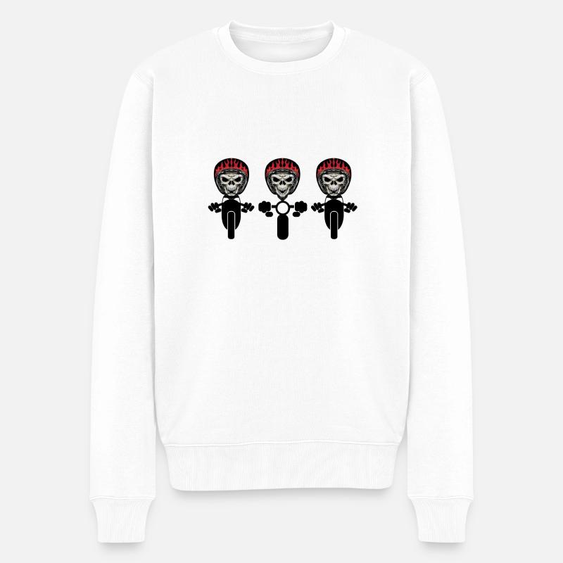 Motorrad, Motorradfahrer, Motorrad-t-Shirt - Männer Premium Bio Pullover - Weiß